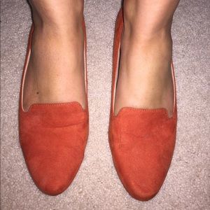 Banana Republic Orange Suede Loafers. Size 8.